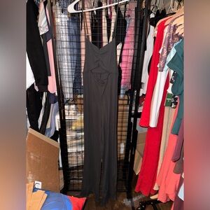 Forever 21 Black Sleeveless Maxi Jumpsuit